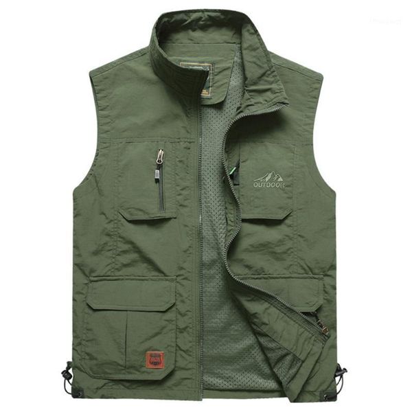 

men's jackets outdoor casual vest multi-pockets zipper sleeveless male pography fishing military man's tourism drift vests, Black;brown