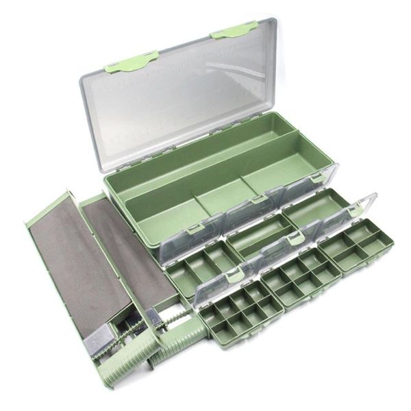

plastic fishing tackle box multi slots bait lure hook tool storage container holder with 8-bit accessories