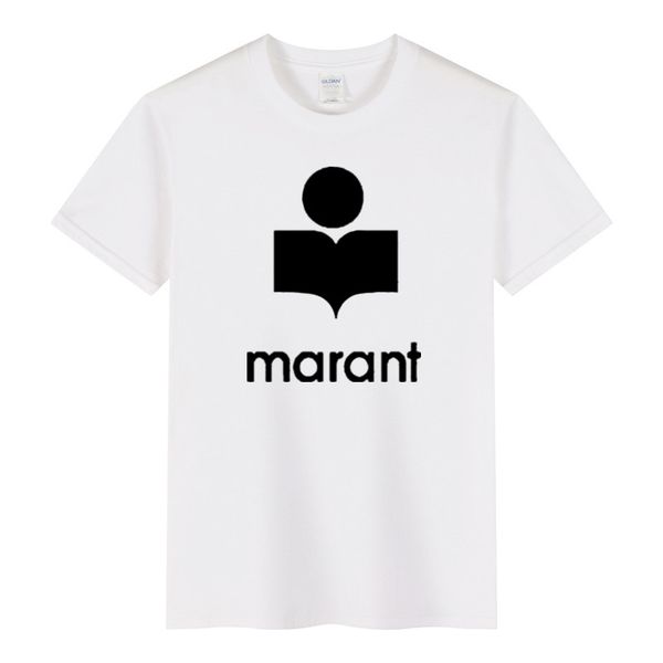 

new summer marant t-shirt men women t shirt cotton harajuku t-shirt o-neck male hip-hop tshirts fashion brand loose tees, White;black