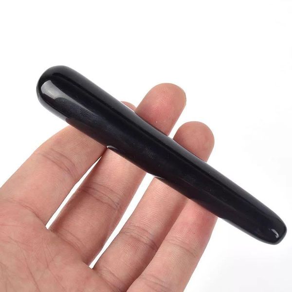

decorative objects & figurines mokagy natural black obsidian massage wand crystals quartz stone 1pc