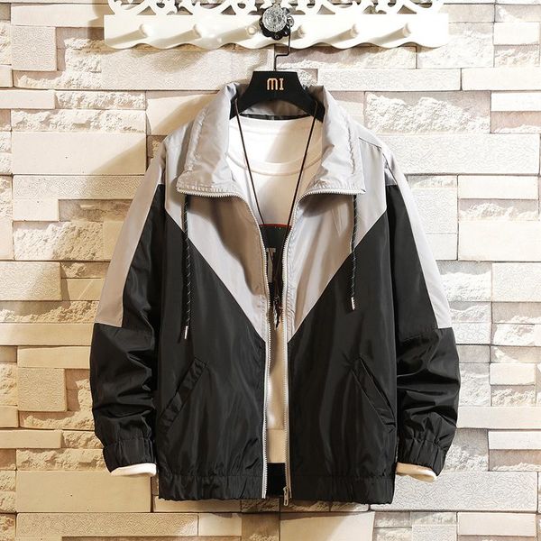 

men's jackets men's bomber jacket colorblock fashion sportswear casual hip hop street suit 2021 hooded, Black;brown