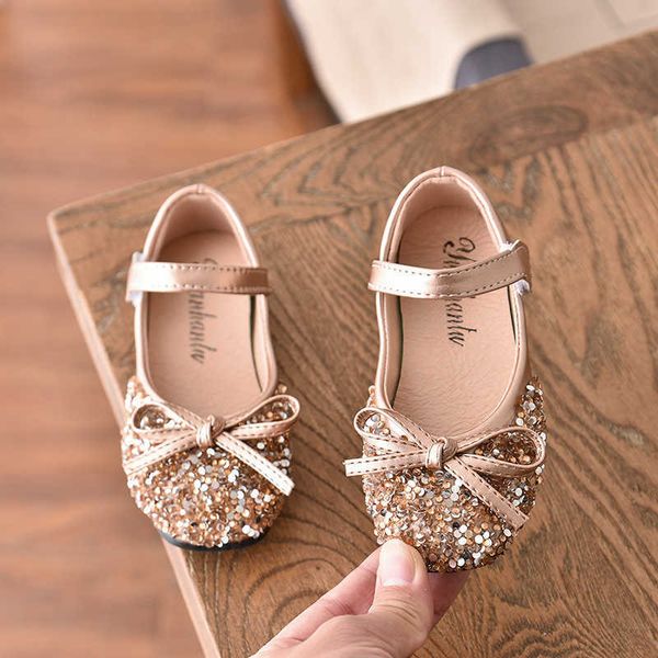 

children shoes 2021 new girls princess leather shoes sequins rhinestones shining girls party wedding kids shoes e460 x0703