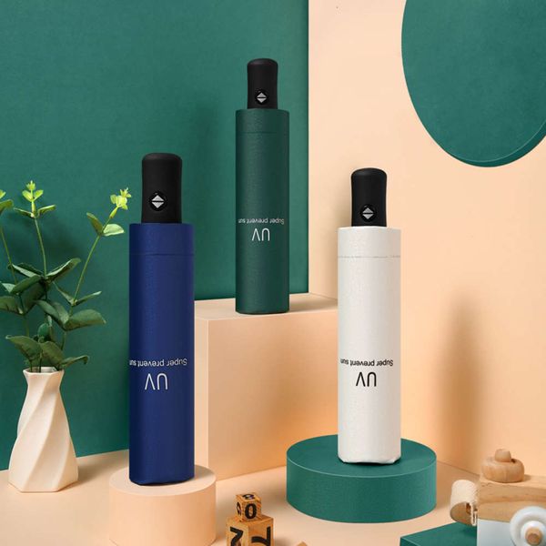 

folding three fold sun umbrella uv automatic black glue proof print advertising