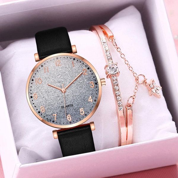 

wristwatches low-key luxury yolako ladies casual fashion quartz watch leather strap analog set also a for family, Slivery;brown