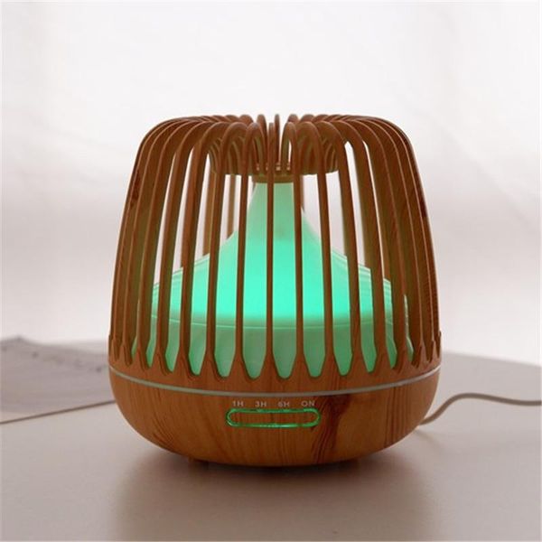 

500ml aromatherapy diffuser air humidifier ultrasonic wood grain with colorful night light for home humidifiers