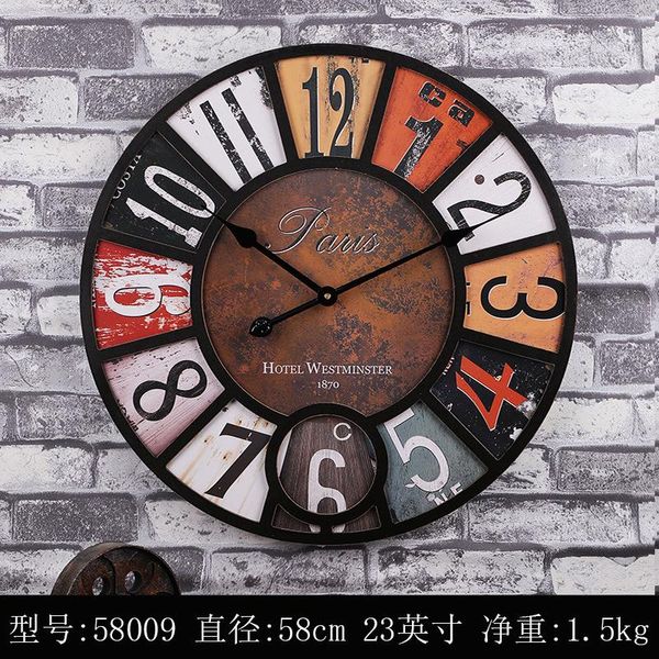 

wall clocks living room decoration bar cafe decorative clock creative retro american pastoral simple light luxury wooden