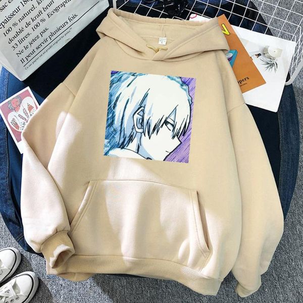 

men's hoodies & sweatshirts my hero academia todoroki so men hoody crewneck fleece sweatshirt simplicity casual clothes fashion pocket, Black