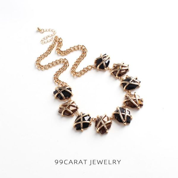 

pendant necklaces ornament accessories women's retro fashion elegance cut imitating stone texture short necklace, Silver