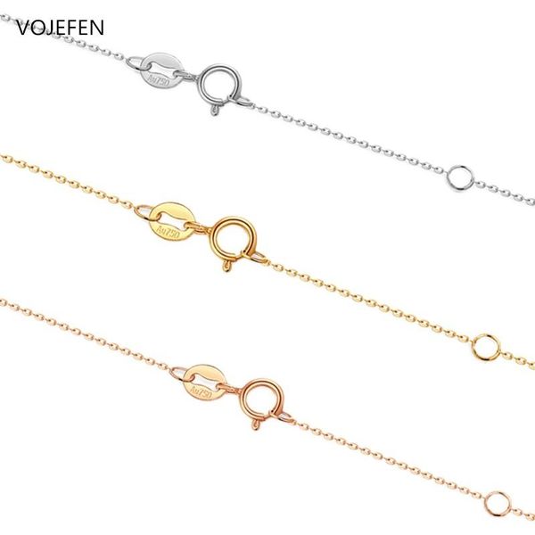 

chains vojefen 18k real gold o chain necklace adjustable 0 (yellow gold, rose white gold) for women, Silver