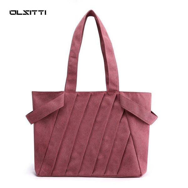 

fashion casual canvas shoulder bag for women 2021 solid color women's zipper multifunctional travel handbag sac a main bags