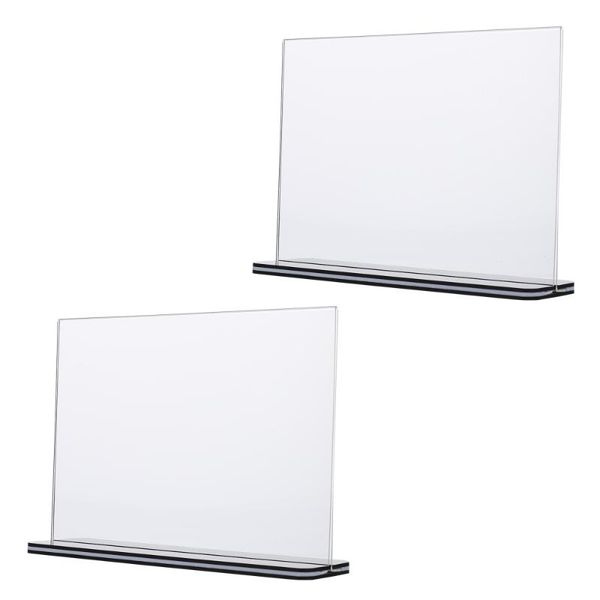 

greeting cards 2pcs acrylic sign holders practical t-shape table racks (assorted color)