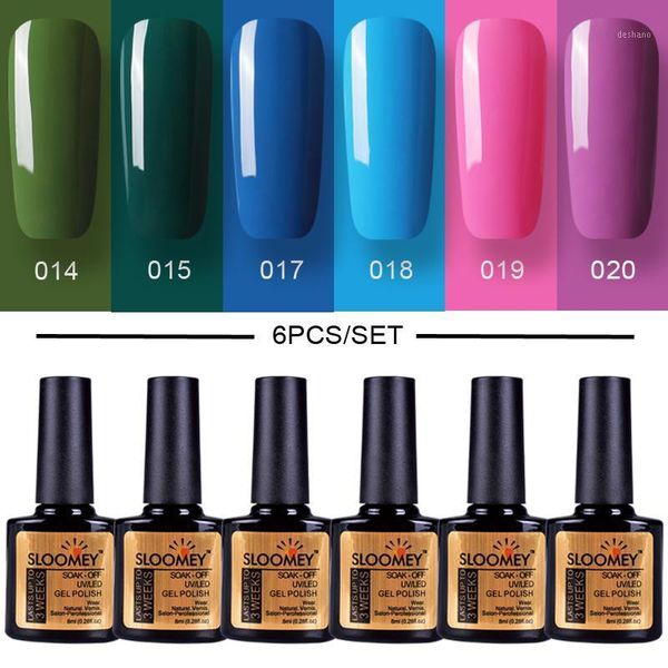 

4/6pcs gel polish set mix color nail kit for manicure vernis semi permanent uv lamp art1, Red;pink