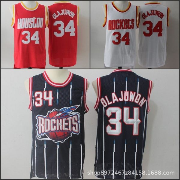 

tracksuit jerseys a team 34 olajuwan embroidered basketball jersey, Gray