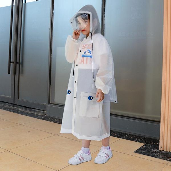 

raincoats transparent student poncho with schoolbag water proof solid color walking thickening raincoat jacket