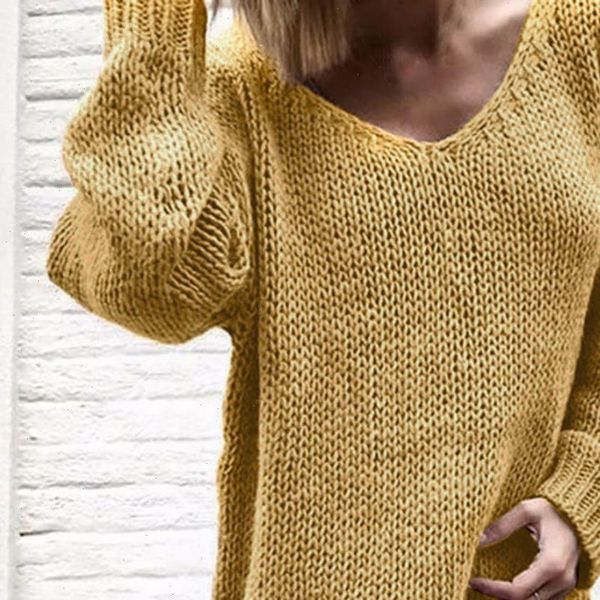 

womens sweater v neck solid sweaters pullovers loose knitted autumn winter clothing casual plus size 3xl, White;black