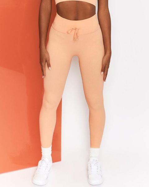 

yoga outfit fashion candy color knitted pants high waist seamless workout leggings push up tights gym sport women trousers