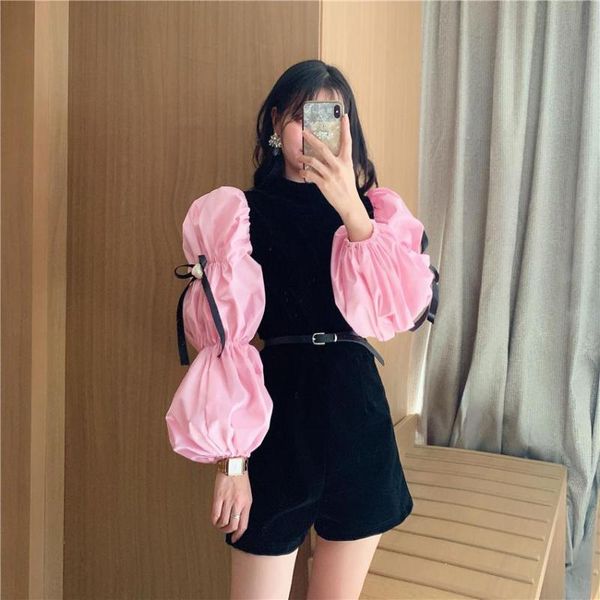 

women's jumpsuits & rompers spring winter solid women clothing elegant playsuits long sleeve wild casual ladies, Black;white