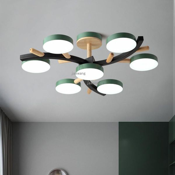 

ceiling lights modern decor solid wood light nordic led macaron bedroom lamp living room lighting kitchen fixtures