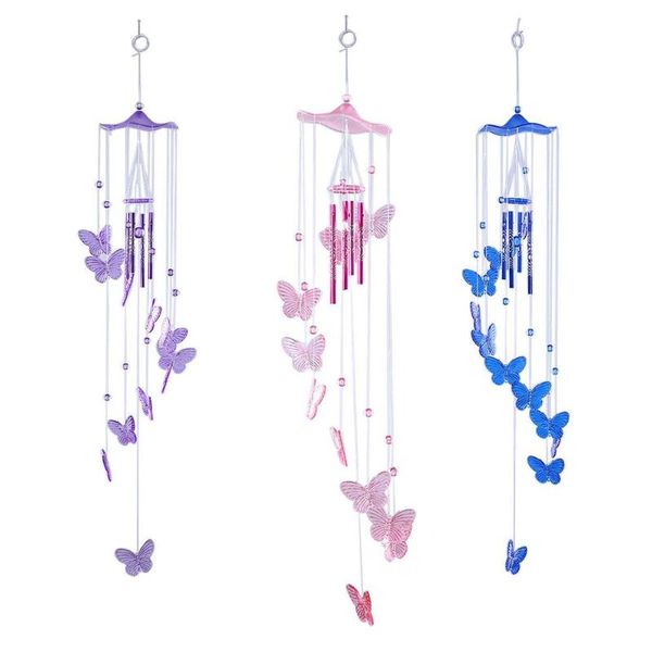 

decorative objects & figurines metal wind chimes bell butterfly amazing tubes bells copper outdoor yard garden home hanging decoration penda