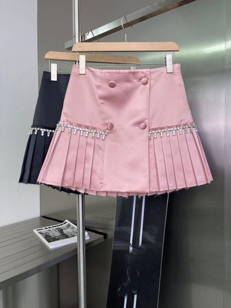 

skirts summer fashion women diamonds pleated mini skirt 2 color gdnz 5.07, Black