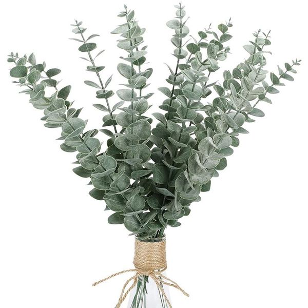 

pcs artificial eucalyptus leaf stem 15 inch tall for faux wedding bouquet centerpiece home decor decorative flowers & wreaths