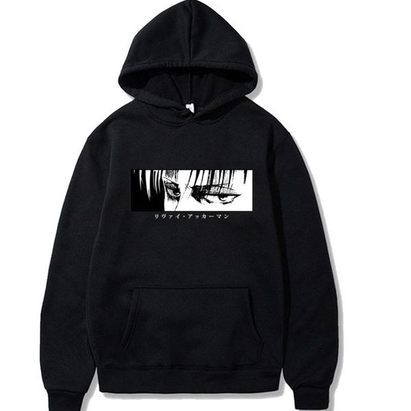 

men's hoodies & sweatshirts attack on titan hoodie men fashion loose pullovers casaul oversize sweatshirt man regular pullover, Black