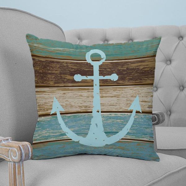

pillow case timeworn wooden planks rustic nautical printed throw plush fabric pillowcase home decorative