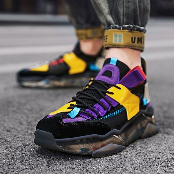 

men sneakers comfortable fitness street men sports shoes classic lace-up thick bottom menwalking shoesluxury