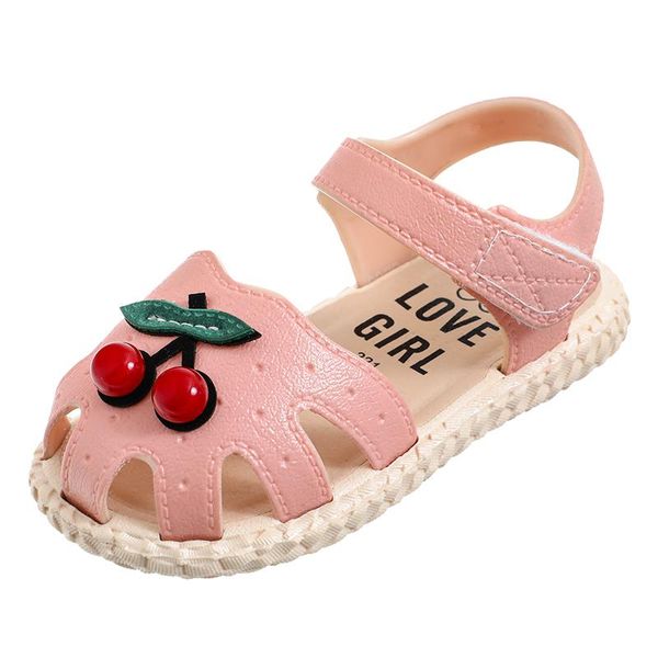 

girls soft sandals baby flowers shoes for summer, Black;red