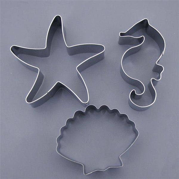 

baking moulds 3pcs/set christmas cookies fondant mold chocolate cake cutter ocean sea star shells horse mould diy decorating tools