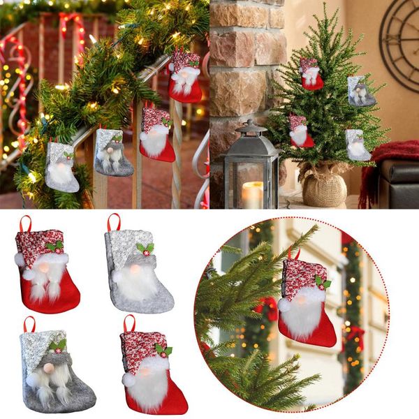 

christmas decorations socks white plush pendant classic personalized large decoration suitable for family tree