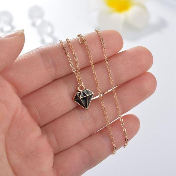 

pendant necklaces womens necklace trendy pendants&necklaces for girls geometric shape stone gold chain handmade jewelry birthday gift, Silver