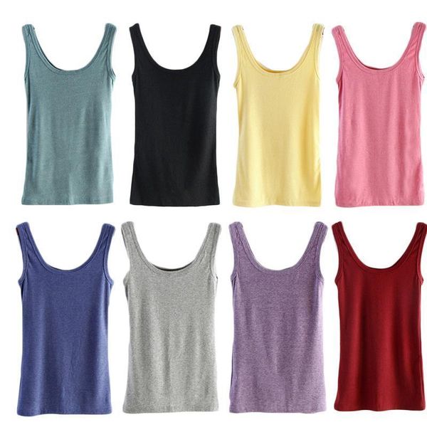 

spring summer sleeveless u women tanks neck loose t shirt vest singlets camisole cotton slim female vests, White