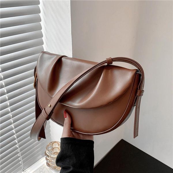 

evening bags vintage semicircle saddle underarm shoulder for women brand designer large capacity crossbody ladies purses and handbags