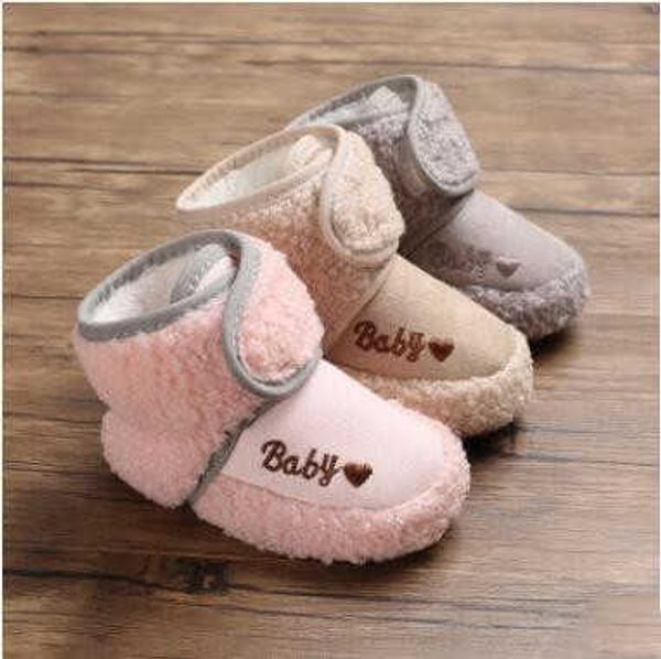 Suola Bambino Morbido Scarpe da bambino Mocassini Infantile Inverno Primi camminatori Ragazze Caldo Peluche Antiscivolo Stivali da neve Scarpe da culla Prewalker Sneakers c7310