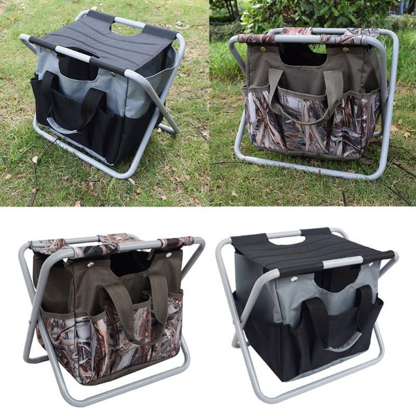 

camping hunting fishing backpack folding stool with tackle bag portable ultralight compact size equipment accessories