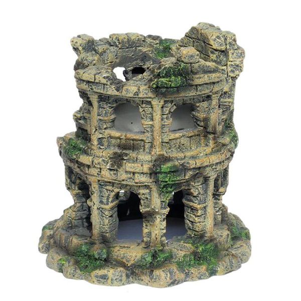 

decorations colosseum aquarium fish tank landscaping decoration vintage home resin hideaway x7je