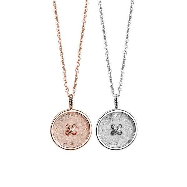 

chains button couple necklace sterling silver simple coin pendant creative sweater chain valentine's day gift