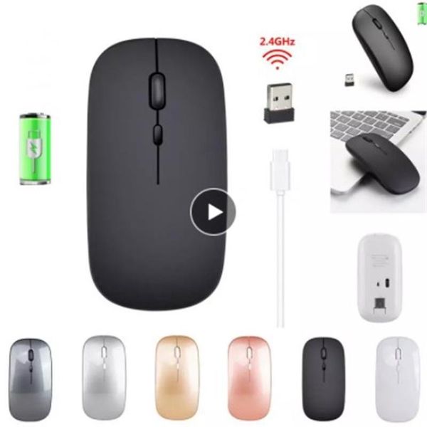 

2.4g wireless mouse bluetooth rechargeable dual mode silent third gear dpi ergonomic for pc lapcomputer mice