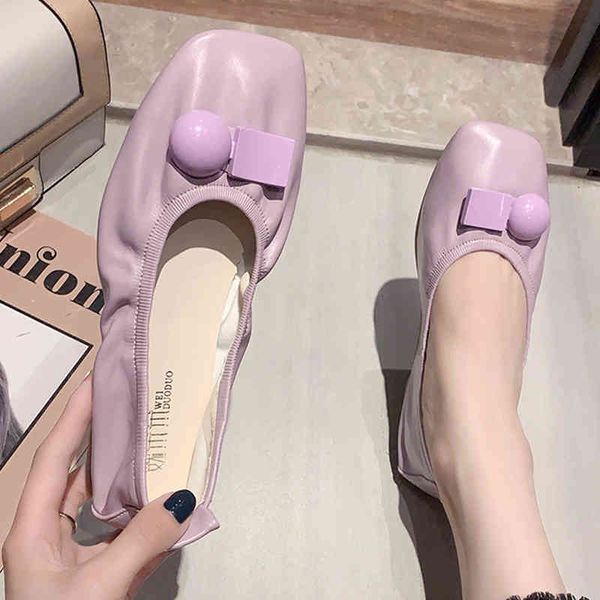 

dress shoes net celebrity geometric soft bottom solid roll-up flats women square toe shallow slip on ballet woman moccasins 1axp, Black