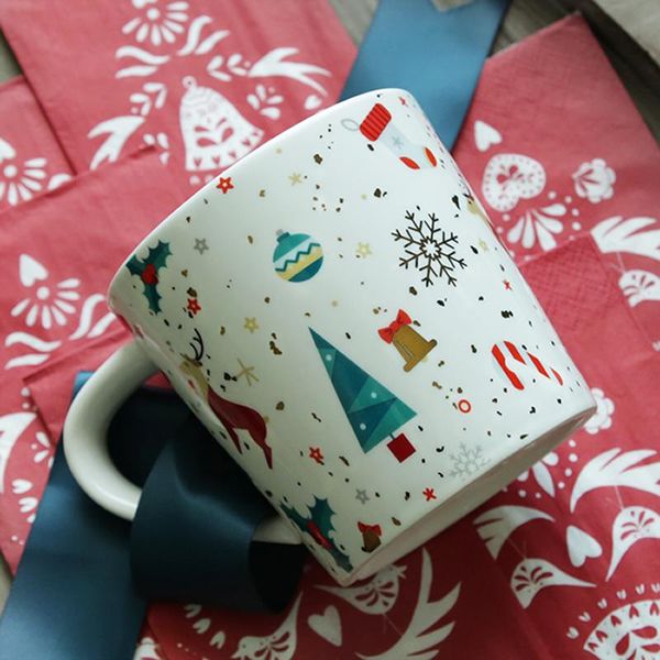 

mugs high - quality exquisite festivity ceramic mug cute snowman with snowflake milk cup cartoon