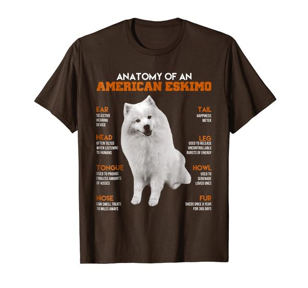 

anatomy of an american eskimo dogs t shirt funny gift, White;black