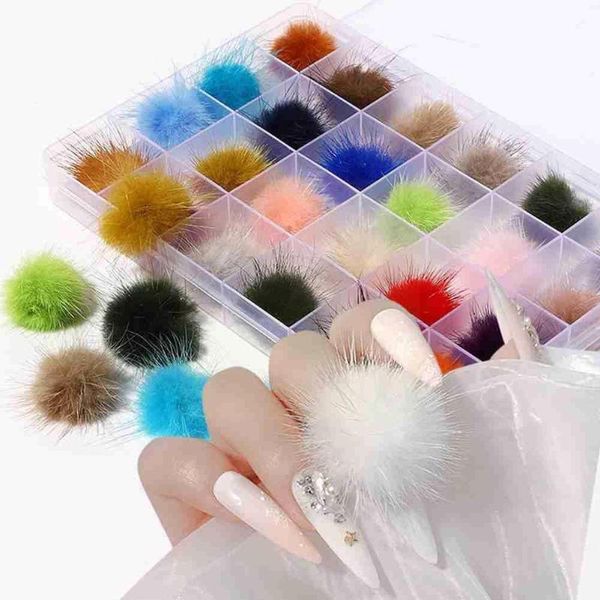 

nail art decorations decoration cute fur ball mink velvet detachable fluffy 3d diy magnetic suit tool applique m9z0, Silver;gold