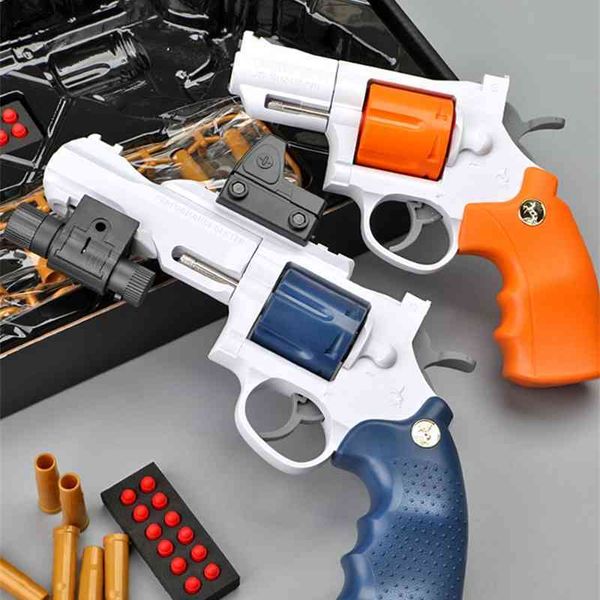 

children's left wheel hand grab toy simulation bullet small gun can launch soft eggs and eat chicken boy model gifts