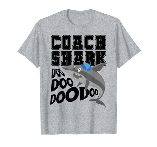 

coach shark shirt doo doo sports coach shirt, White;black
