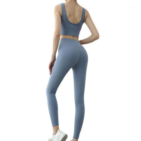 

yoga outfit fitness women set gym 2-piece bras+high waist leggings push up workout running suit sportswear athletic