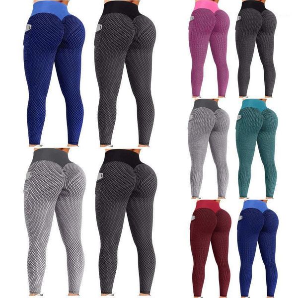 

2pc womens stretch yoga leggings fitness running gym sports pocket active pants outfit