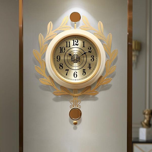 

american fashion modern art living room wall clock light luxury personality creative clocks
