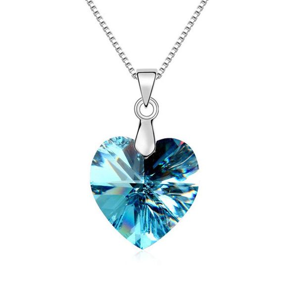 

pendant necklaces crystal necklace heart crystals for women girls gifts silver color chain kids jewelry decorations