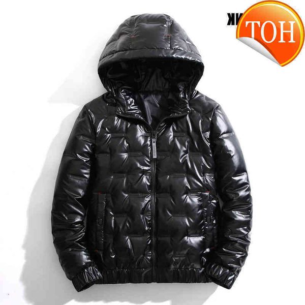 

men's autumn& winter down jacket 2021 fashion slim lightweight casual 90% duck hooded warm clothing m-3xl, Black